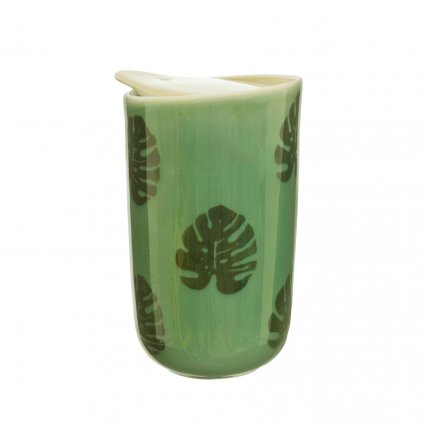 5048 2 jux004 a cheese plant leaf ceramic travel mug