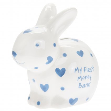 5150 keramicka moje prvni pokladnicka pro chlapce ve tvaru kralicka s napisem my first money bank