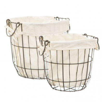 5177 5 zha002 a round wire storage baskets with lining set 2