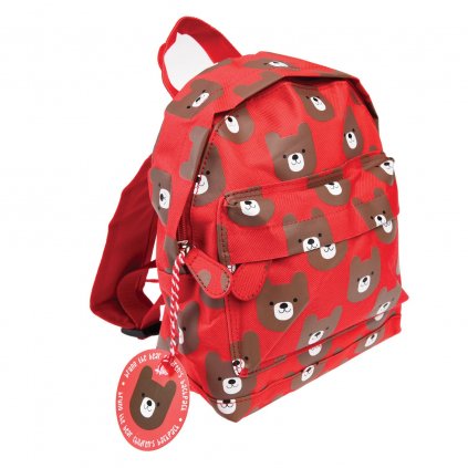 Červený dětský batoh s motivy medvěda Bruno The Bear