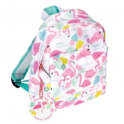 Bílý dětský batoh s motivy plameňáků Flamingo Bay