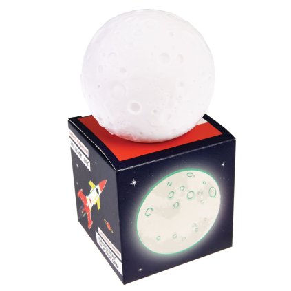 Dětské noční LED světýlko s vypínačem ve tvaru měsíce Space Age Moon