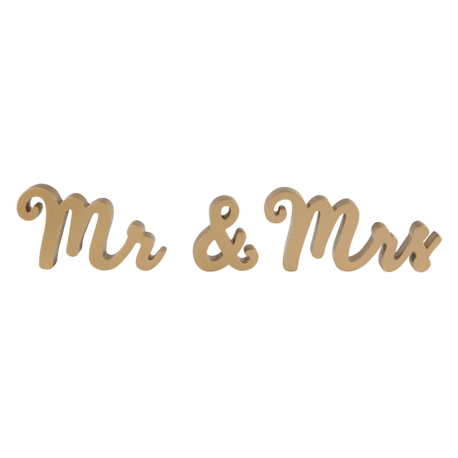 Sass & Belle Dřevěný hnědý stojící nápis Mr. & Mrs.