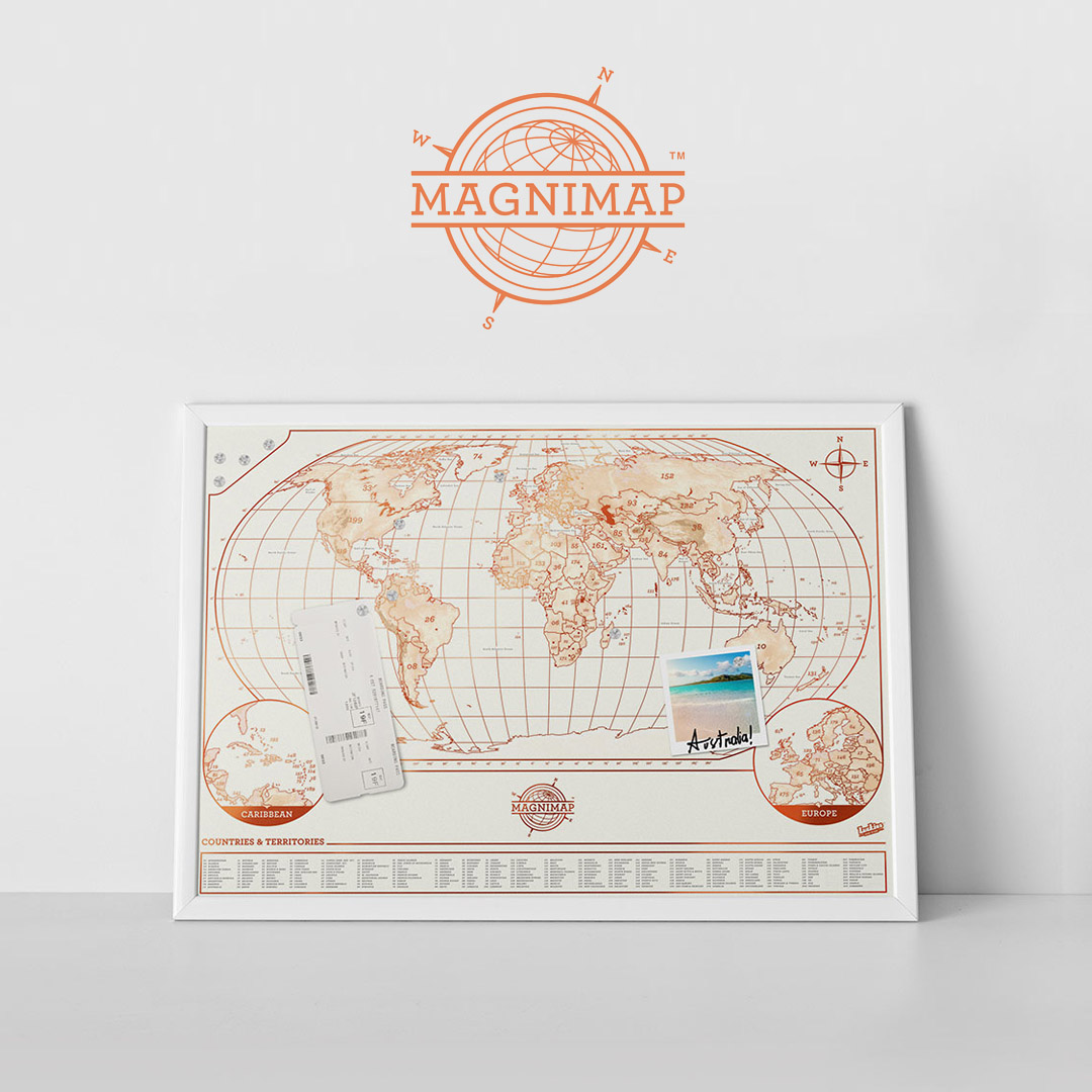 Luckies Magnetická nástěnná mapa Magnimap