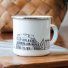 Bílý smaltovaný plecháček památkami Říma a nápisem Rome 360ml