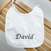 Dětský bílý bryndáček s vlastním jménem 28 x 24 cm