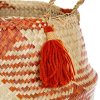 BASK039 B Terracotta Check Basket