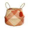 BASK039 A Terracotta Check Basket