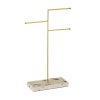 WIR313 A Triple Terrazzo Gold Jewellery Stand