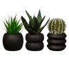 NEW012 B Black Cement Planters Mini 3 Assorted copy