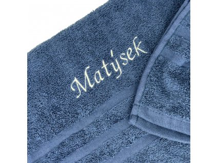 15009 tmave modra osuska s vlastnim jmenem 70 x 140 cm