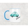 Plastový hrnek s vlastním jménem Auto 330ml (Barva ucha a zevnitř Bílá)
