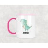 Plastový hrnek s vlastním jménem dinosaurus T-Rex 330ml (Barva ucha a zevnitř Bílá)