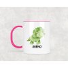 Plastový hrnek s vlastním jménem dinosaurus Triceratops 330ml (Barva ucha a zevnitř Bílá)