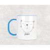 Plastový hrnek s vlastním jménem Kočka 330ml (Barva ucha a zevnitř Bílá)