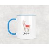 Plastový hrnek s vlastním jménem Lama 330ml (Barva ucha a zevnitř Bílá)