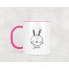 Plastový hrnek s vlastním jménem s králíčkem 330ml (Barva ucha a zevnitř Bílá)