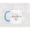 Plastový hrnek s vlastním jménem Srdíčko 330ml (Barva ucha a zevnitř Bílá)