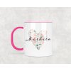 Plastový hrnek s vlastním jménem Srdíčko 330ml (Barva ucha a zevnitř Bílá)