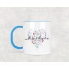 Plastový hrnek s vlastním jménem Srdíčko barevné 330ml (Barva ucha a zevnitř Bílá)