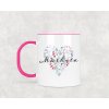Plastový hrnek s vlastním jménem Srdíčko barevné 330ml (Barva ucha a zevnitř Bílá)