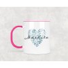 Plastový hrnek s vlastním jménem Srdíčko modré 330ml (Barva ucha a zevnitř Bílá)