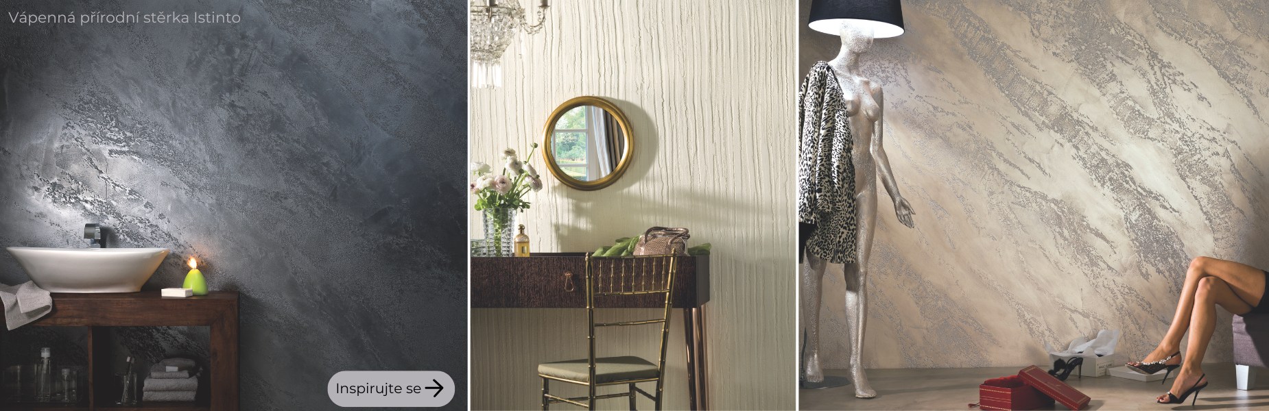 Vápenná dekorativní stěrka Istinto – vhodná pro imitaci betonu, kamene a dalších struktur