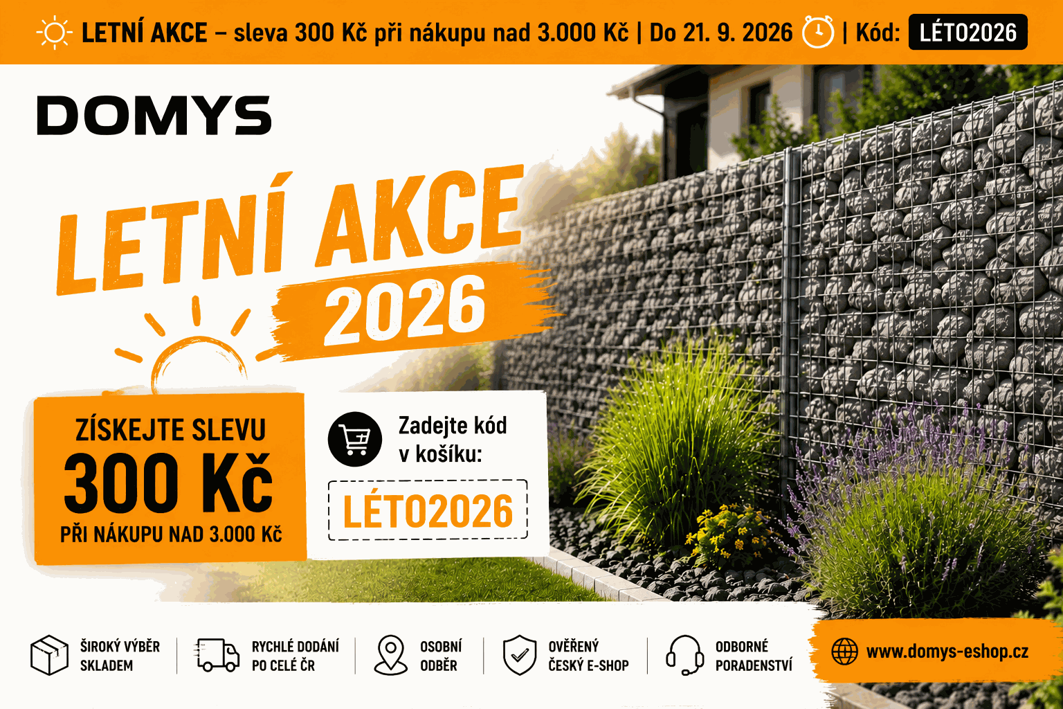 Letní slevová akce na DOMYS e-shopu