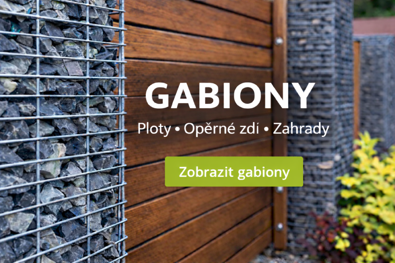 Gabionový sypaný plot z gabionových sítí s okem 10x2,5 cm – DOMYS e-shop