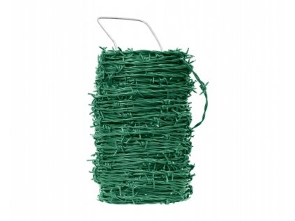 Ostnatý drát poplastovaný, zelený - 50 m