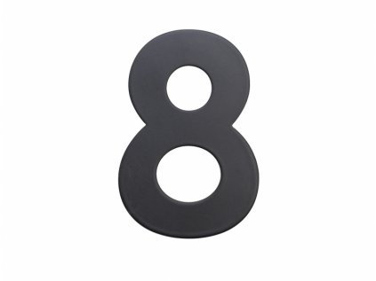 Domovní číslo - 8, ČERNÉ 2D, 75 mm - RICHTER CZECH RN.75L.8.CE