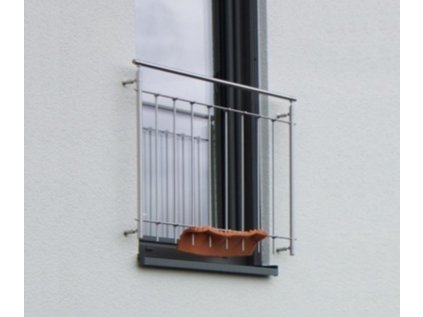 Nerezový set zábradlí pro francouzská okna SVISLÉ příčky - šířka 120 cm