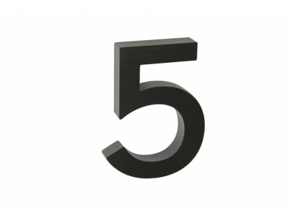 Domovní číslo - 5, ČERNÉ 3D, 100 mm