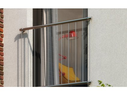 DOMYS-eshop: Nerezové zábradlí pro francouzská okna se svislými pruty PHOENIX