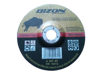 Řezný kotouč vydutý 150 x 1,0 x 22,2 A60T BF