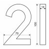 Domovní číslo - 2, ANTRACIT 3D, 100 mm
