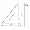 Domovní číslo - 4, ANTRACIT 3D, 100 mm