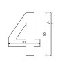 DOMYS e-shop: Domovní číslo - 4, ČERNÉ 2D, 95 mm - RICHTER CZECH RN.95L.4.CE