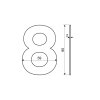 DOMYS e-shop: Domovní číslo - 8, ČERNÉ 2D, 95 mm - RICHTER CZECH RN.95L.8.CE