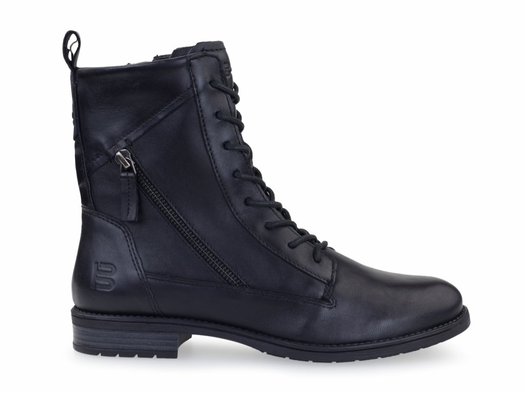 černé dámské zimní kožené boty Bugatt