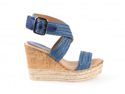 dámské kožené sandály, modré