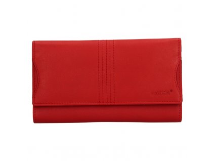 červená dámská kožená peněženka
