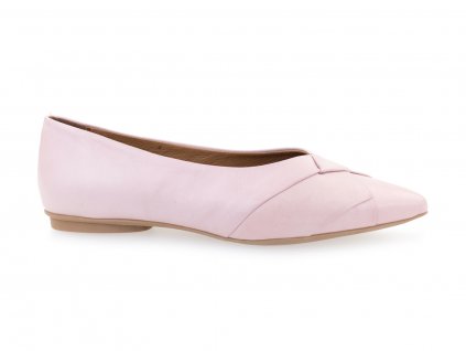 dámské nízké elegantní kožené boty, růžové