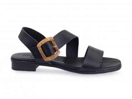 černé kožené letní sandály