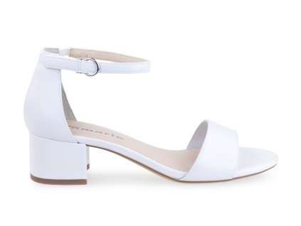 bílé dámské sandály na nízkém podpatku