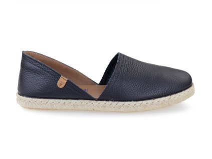 španělské kožené espadrilky, černé