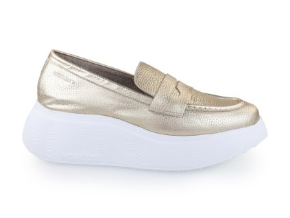 zlaté kožené mokasíny wonders