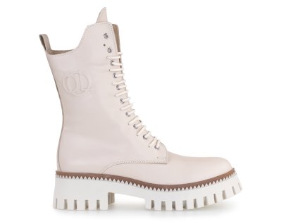 dámské polokozačky na platformě, béžové