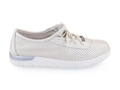 dámské měkké kožené polobotky, béžové