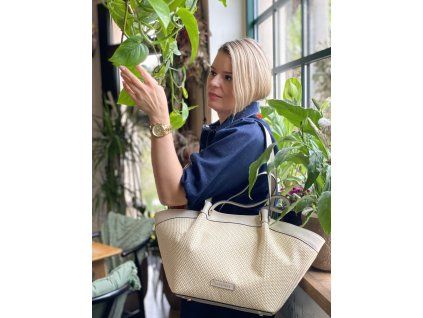Caleidos, béžová letní kabelka
